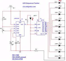 Led sequencer / chaser using ne555 & cd 4017 | circuit diagram. Pin On Ic 4017 Decade Counter Working And Timing Diagram