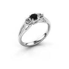 Find a wide range of diamond engagement ring at glamira. Classic Special White Gold 0 56 Crt Black Diamond Engagement Ring Amie Rnd