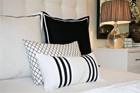 The traditional size for euro sham pillows is. Black Border Pillow Sham Cover With Pom Pom By Livypaigedesigns 22 00 Black And White Pillows Pillows Bed Pillows Decorative