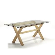 glassy peker table de repas en verre et chene 180x90cm table diy interior dinning table