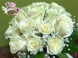 Bernardo S Flowers Ivory Rose And Babys Breath Bridal Bouquet Price Bridal Bouquet Prices Baby S Breath Bridal Bouquet Babys Breath Bridal