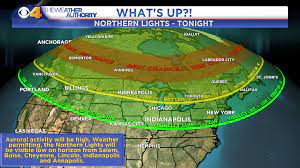 Northern Lights Tonight Map To See Or Not To See The Northern Lights Saturday Night Wttv Cbs4indy
