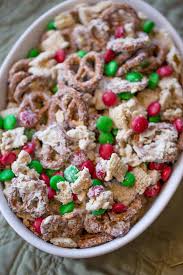 Garlicky, delicious and reminiscent of holiday gatherings. Christmas White Chocolate Trash Snack Mix Dinner Then Dessert
