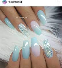 Best Photographs Nail Art Glitter Blue Strategies Accompanied By Attire Head Of Hair And Also Footwear Anothe In 2021 Blue Nails Baby Blue Nails Glitter Accent Nails