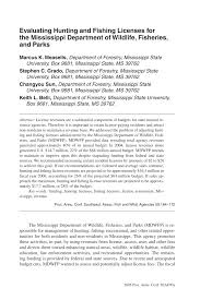 There are many streams, rivers, and lakes that hold a wide variety of game fish. Pdf Evaluating Hunting And Fishing Licenses For The Mississippi Department Of Wildlife Fisheries And Parks