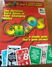 It also makes the question of whether or not to say uno when someone has only 1 card left a bit more puzzling. Chaos Card Game New The Ruthless Card Game Of Ever Changing Rules Nib Tdcgames Card Games Strategy Card Games Simple Game