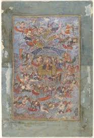 The Ascension Of King Solomon To Heaven Attended By Flying Angels And Jinn Folio From An Album Harvard Art Museum Mughal Paintings Mediterranean Art