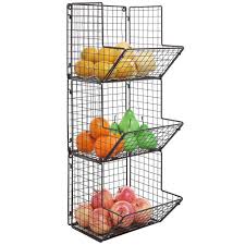 Fill the dual baskets with fruit or veggies to keep healthy foods always within reach. Kitchen Cheap Modern Black 3 Tier Wall Mounted Metal Fruit Basket Floor Stand Storage Basket Buy 3 Tier Fruit Basket Floor Stand Fruit Basket For Kitchen Stainless Steel Fruit Basket Product On Alibaba Com