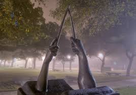 Photo 897-18: Muster sculpture in Academic Plaza on campus of...in ...
