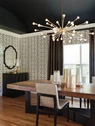 Glamorous Dining Room By Lizette Marie Interior Design Beautiful Created By The Black Ceiling Graphic Wallpaper And With Images Modern Dining Room Dining Design Interior