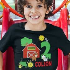 Personalized Tractor Birthday Shirt~tractor Shirt~birthday Shirt~name  Shirt~monogram Shirt~farm Birthday Shirt~number Birthday Shirt