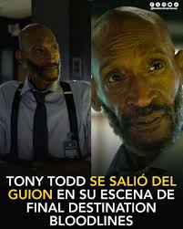 Los directores de Final Destination Bloodlines, Adam Stein y Zach Lipovsky,  hablaron sobre el papel de #TonyTodd en #FinalDestinationBloodlines, que  marca su último papel en la pantalla grande: "Todos los involucrados sabían
