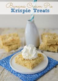 Banana Cream Pie Rice Krispie Treats Crazy For Crust Recipe Banana Cream Pie Rice Krispie Treats Krispie Treats Recipe