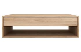 Classic moldings and plenty of shelf space make this coffee table a smart choice for transitional interiors. Nordic Rectangle Oak Wood Coffee Table