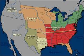 Missouri Compromise Line Map Pin On Antebellum America