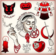 Would U Get A Sabrina Inspired Tattoo Credi Creepy Tattoos Halloween Tattoos Goth Tattoo