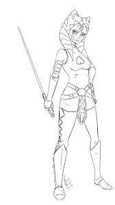 Ahsoka Line Art By Bobo Kitty Star Wars Drawings Star Wars Artwork Star Wars Coloring Book