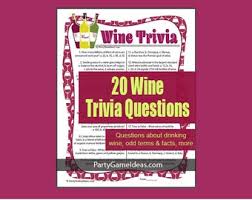 Read on for some hilarious trivia questions that will make your brain and your funny bone work overtime. Wine Trivia Etsy