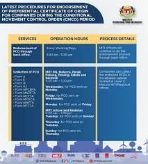 — picture by ahmad zamzahuri Miti Malaysia On Twitter We Are Pleased To Share The Process Involved For Companies To Seek Endorsement On Their Certificate Of Origin During The Cmco Period Balancingeconomyandhealth Importexport Azminali Limbanhong Lokmanhakim Ali Https T