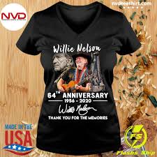 Вилли нельсон — американский композитор и певец, работающий в стиле кантри. Willie Nelson 64th Anniversary 1956 2020 Thank You For The Memories Shirt CÄƒn Há»™ Soho Premier