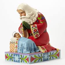 Jim Shore Heartwood Creek 4040896 Santa With Baby Jesus Statue