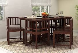Cohoon 6 Seater Dining Set Walnut Finish 6 Seater Dining Table Space Saving Dining Table Dining Room Design
