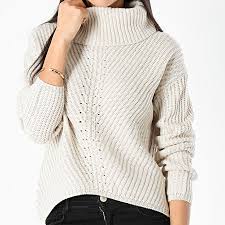 Pull pour femme de la marque only modèle bernice ! Only Pull Col Roule Femme Courtney Beige Laboutiqueofficielle Com