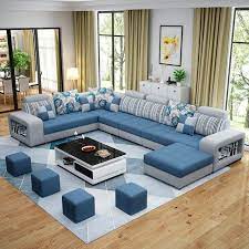 Online Shop Living Room Sofa Set Home Furniture Modern Cotton Fabric Solid Wood Frame Soft Spong Muebles De Sala Modernos Muebles Para El Hogar Sofa De La Sala