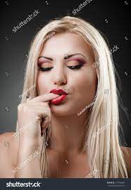 Closeup Portrait Beautiful Blond Woman Sucking Stock Photo 117754561 |  Shutterstock