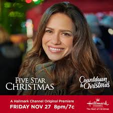 Friday at 8pm/7c, Hallmark Channel's 7 Night Thanksgiving Movie Event  continues with the Hallmark Channel Original Premiere "Five Star  Christmas"! Following a failed relationship, Lucy (Bethany Joy Lenz)  returns to her small