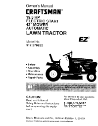 To download your parts manual go check your emails or go to your account, history of. Craftsman Lawn Tractor 917 270822 Owner S Manual Pdf Download Manualslib