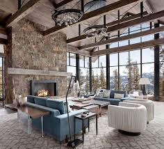 Modern Ski Home In Montana Boasts Views Of Snow Capped Mountains Cottage Interiors Modern Mountain Home House