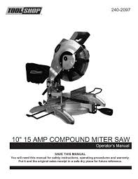 Shop tools for woodworking : 10 Quot 15 Amp Compound Miter Saw Menards