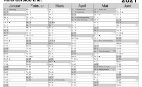 Kalender/almanacka för 2021 online med helgdagar, händelser m.m. Kalender 2021 Utskrift Cute766