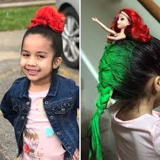 An exotic hairstyle can only compliment your hair colors. This 4 Year Old S Epic Little Mermaid Hair Is Something You Have To Sea To Believe Gma