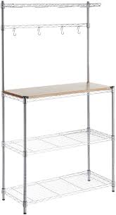 Supreme bakers rack, chrome and wood. Amazon Basics Kitchen Storage Baker S Rack With Wood Table Chrome Wood 63 4 Height Buy Online In Bermuda At Bermuda Desertcart Com Productid 54304347