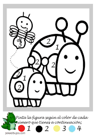 Dibujos Por Numeros Para Colorear Y Pintar Colorear Por Numeros Colores Preescolares Numero Para Colorear