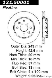 1996 kia sephia disc brake rotor front right front right front right front right front right front right centric 127 50007r