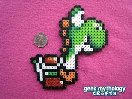Yoshi Super Mario World Perler Bead Sprite Pixel Art Decoration 5 00 Via Etsy Strijkkralen Knutselideeen Strijkparels