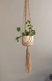 Vintage Plant Hanger Macrame Plant Holder Jute Pot Holder Etsy In 2021 Macrame Plant Hanger Vintage Plant Hanger Macrame Plant Hanger Patterns