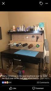 Cup Turner Setup With Work Table Tumbler Cups Diy Diy Cups Tumbler Designs