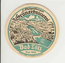 Grunerbrau Bad Tolz Bierdeckel Bier Brauerei