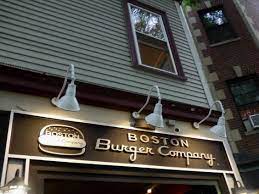 3 Of Our Gooseneck Sign Lights Illuminating The Sign Outside The Boston Burger Company Business Signs Outdoor Outdoor Signage Gooseneck Lighting