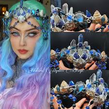 Handmade Crystal Crown for Sale with Adjustable Size and Various Crystals