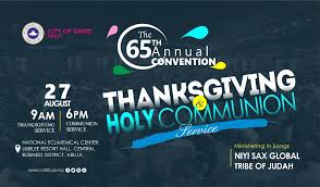 Maybe you would like to learn more about one of these? Rccg Cod Abuja Presents The 65th Annual Thanksgiving And Holy Communion Service Perspective
