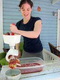 Making And Canning Tomato Sauce With A Food Mill Shiny Happy World Food Mills Canning Recipes Canning Tomatoes