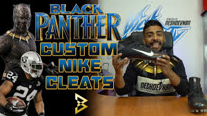 All of imperial point's fabrics are sourced from american mills, our factories are set up in the usa, and our custom sports uniforms are sublimated and assembled by american workers. Custom Black Panther Killmonger Nike Cleats For Marshawn Lynch By Vick Almighty Reshoevn8r Youtube