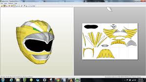 Papercraft .pdo file template for Gaoranger - Gao Yellow Foam Helmet.