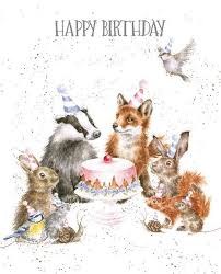 Wenskaart Woodland Party Verjaardag Dieren Verjaardagskaart Verjaardagskaarten