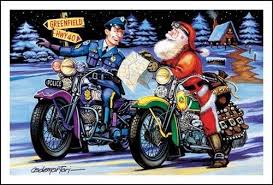 Xmas Bikers Biker Art Motorcycle Christmas Harley Davidson Art